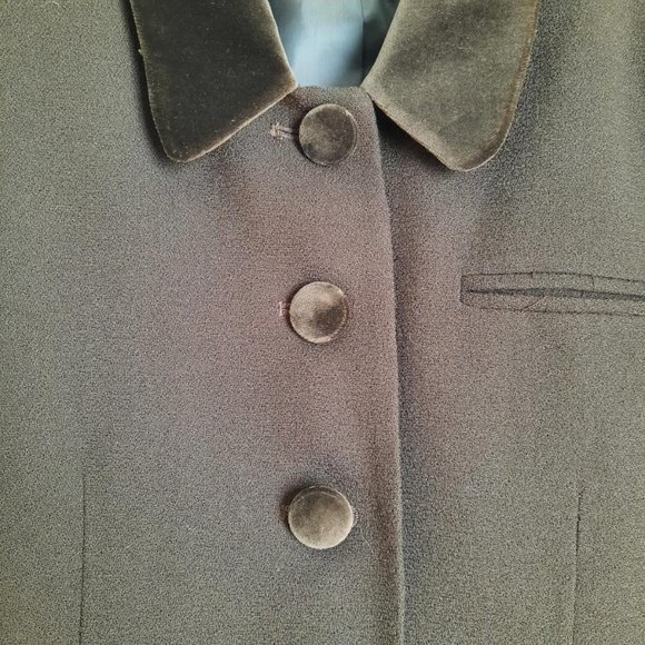 Vintage Saville Petite 2-Piece Wool Chestnut / Chocolate Brown Suit Size 8P - Picture 2 of 7